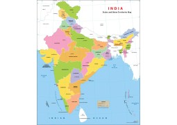 Indian States and Union Territories Map