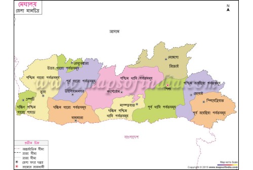 Meghalaya District Map In Bengali Language
